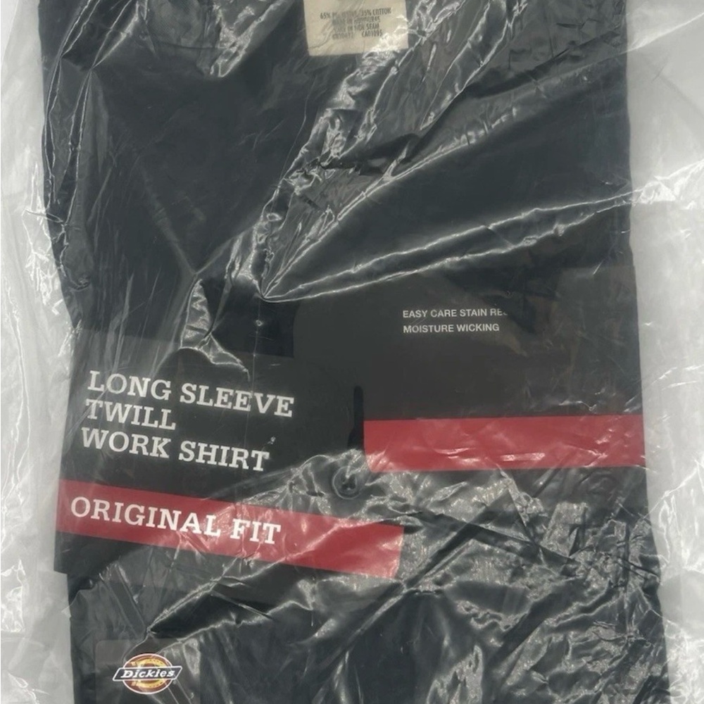Dickies Long Sleeve Twill Work Shirt 3XL Black Original Fit NWT